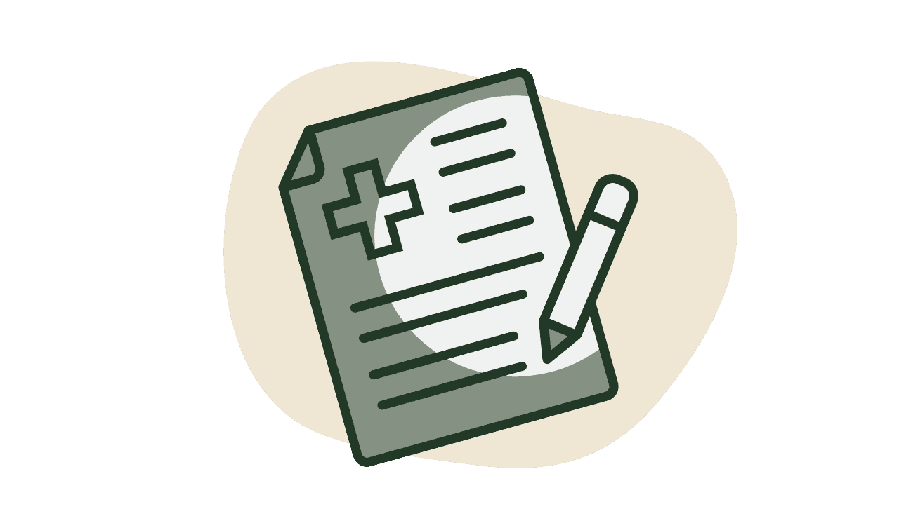 grüne Grafik eines ärztlichen Rezeptes